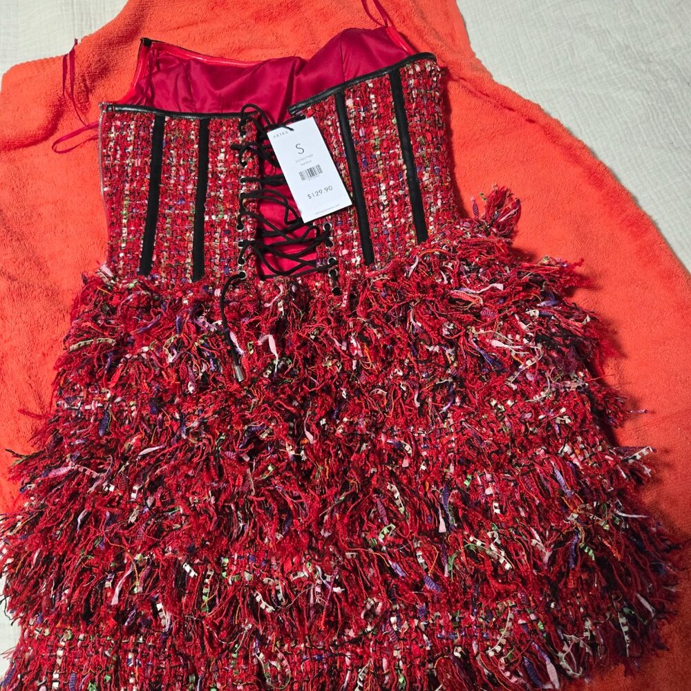 AKIRA LEAH TWEED MINI DRESS Size SS - Picture 2 of 2